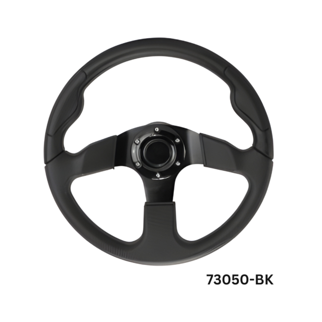 73050-BK STEERING WHEEL (WITH PU SLEEVES) - BLACK