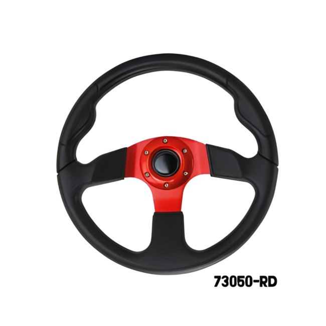 73050-RD STEERING WHEEL (WITH PU SLEEVES) - RED