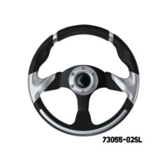 73055-02SL STEERING WHEEL (WITH PU SLEEVES) - SILVER