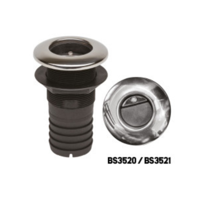 BS3520 /BS3521 THRU-HULL WITH S.S COVER AND VALVE