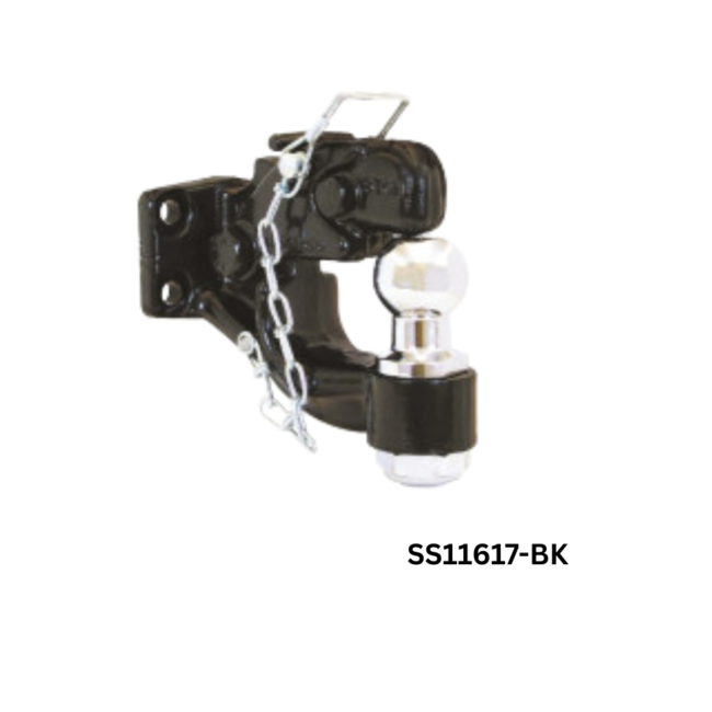 SS11617-BK PINTLE BALL MOUNT - BLACK ENAMEL FINISH